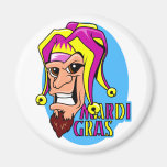 KRW Grinning Mardi Gras Jester Refrigerator Magnets