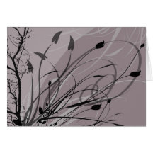 KRW Grunge Floral in Misty Lavender Greeting Cards