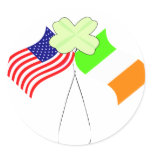 KRW Irish American Flags and Shamrock stickers
