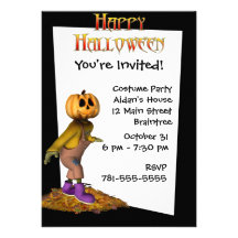 KRW Jack Scarecrow Custom Halloween Invitation
