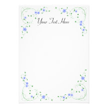 KRW Lovely Blue Floral 5x7 Custom Invitation