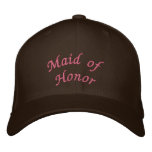 KRW Maid of Honour Script Pink and Brown embroidered hats