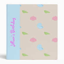 KRW Mermaid Sea Shell Birthday Keepsake Album ** Vinyl Binder