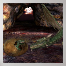 KRW Mother and Child Dragon Fantasy Print