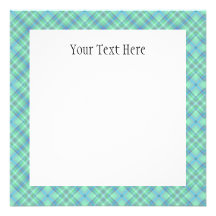 KRW Ocean Plaid Square Custom Invitation