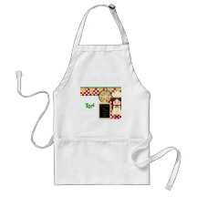 KRW Pizza Party Custom Name Apron Girl