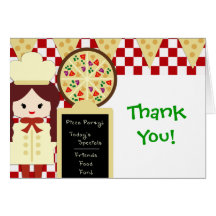KRW Pizza Party Thank You Girl Cards