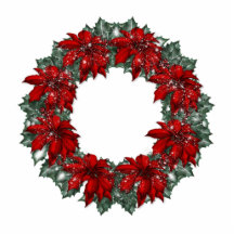 KRW Pointsettia Holiday Wreath Ornament Photo Sculpture