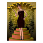 KRW Putting on the Ritz Deco Flapper II Post Cards