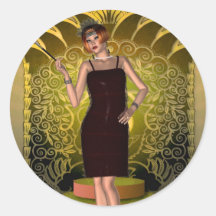 KRW Putting on the Ritz Deco Flapper II Sticker