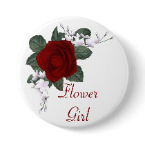 KRW Red Rose Flower Girl Wedding Pin