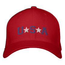 KRW Red White and Blue USA Stars Embroidered Embroidered Baseball Caps