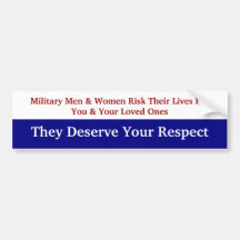 KRW Respect Our Military Bumper Sticker