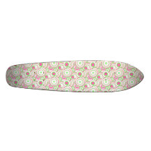 KRW Retro Lime and Pink Circles Skate Board Deck