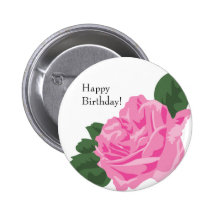 KRW Rose Happy Birthday Button Favour