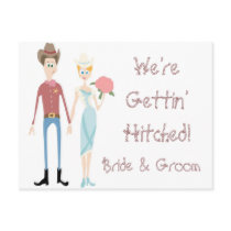 KRW Save the Date Western Wedding Card Postcards