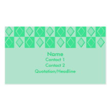 KRW Sea Foam Green Retro Diamond Business Card
