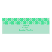 KRW Sea Foam Green Retro Diamond Pattern Business Card Template
