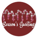 KRW Season's Greetings Snowdrops Seal - Red stickers