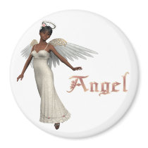 KRW Sweet Angel - African American Fridge Magnets