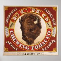 KRW Vintage 1873 Echo Chewing Tobacco Label Print
