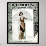 KRW Vintage 1907 French Fashion Magazine Cover posters