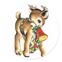 KRW Vintage Cute Lil Reindeer Holiday Sticker