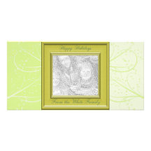 KRW Vintage Green Custom Photo Holiday Card Personalized Photo Card