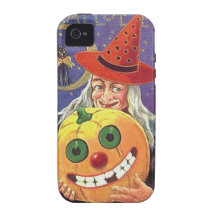 KRW Vintage Halloween Witch and Pumpkin Case iPhone 4/4S Covers