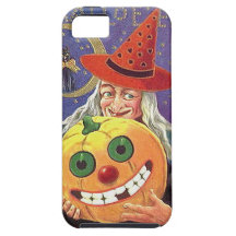 KRW Vintage Halloween Witch and Pumpkin Case iPhone 5 Covers