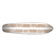 KRW Vintage Hibiscus Woodtone Surf Style Skate Board