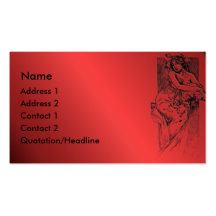 KRW Vintage Lady On Red Business Card