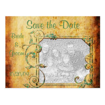 KRW Vintage Parchment Custom Photo Save the Date Post Card
