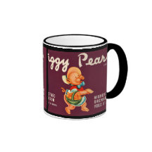 KRW Vintage Piggy Pears Fruit Crate Label Mug