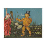 KRW Vintage Pumpkin Man Halloween Card postcards