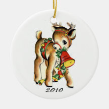 KRW Vintage Reindeer Dated 2010 Christmas Ornament