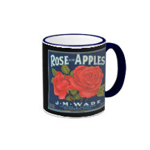 KRW Vintage Rose Apples Fruit Crate Label Mug