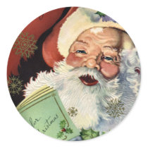 KRW Vintage Santa Claus Christmas Round Sticker