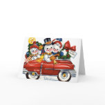 KRW Vintage Snowmen Car Holiday Card