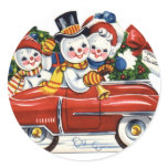 KRW Vintage Snowmen Car Holiday Sticker