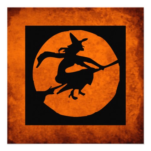 KRW Witch Silhouette Halloween Party Invitation