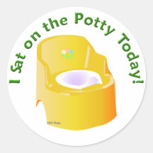 KRW Yellow I Sat on the Potty Training Reward Round Sticker