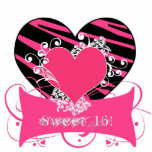 KRW Zebra Black and Pink Sweet 16 Cake Top Photo Cutout