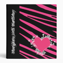 KRW Zebra Pink and Black Heart Keepsake Album ** Vinyl Binders