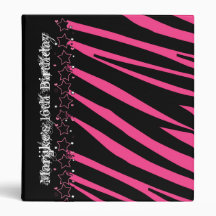 KRW Zebra Pink and Black Stars Keepsake Album ** 3 Ring Binder