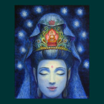 Kuan Yin Buddha Meditation Art Poster Print posters