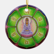 Kuan Yin "Om Mani Padme Hum" Christmas Ornament