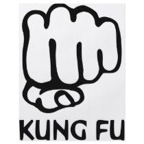 kung fu fist icon flyer design