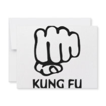kung fu fist icon personalized invitation