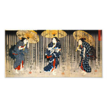 Kuniyoshi Three Women With Umbrellas Print Art Photo